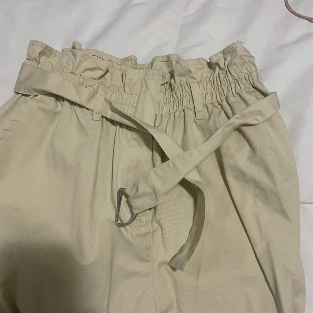 NWT BP Ivory Dove Paper Bag Belted Elastic Waist Pants - Picture 7 of 12